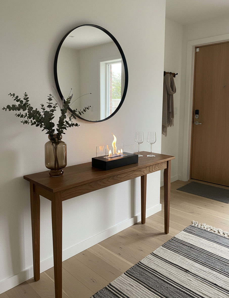 LIGE NU: Fritstående biopejs i sort stål - 38% RABAT + FRI FRAGT